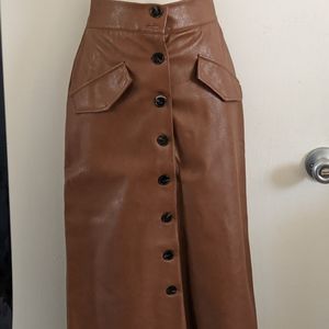 Leather pencil skirt